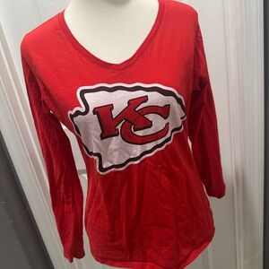 Red‎ Kansas City Chiefs V-Neck Tee